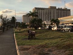 02B The former Oceana Hotel is now the contemporary ROK from walking along the waterfront just before sunset Kingston Jamaica